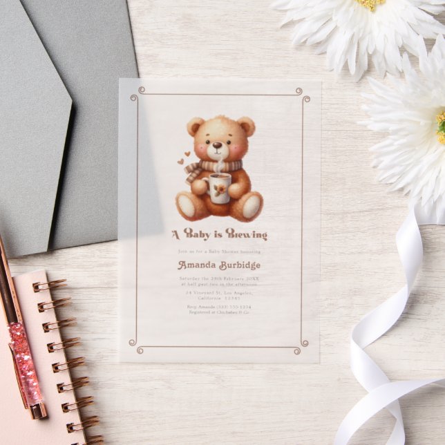 "A Baby is Brewing" Coffee Teddy Baby Shower (Hochzeit)