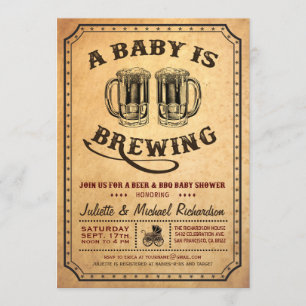 "A Baby is Brewing" Einladungen zur Babydusche GRI
