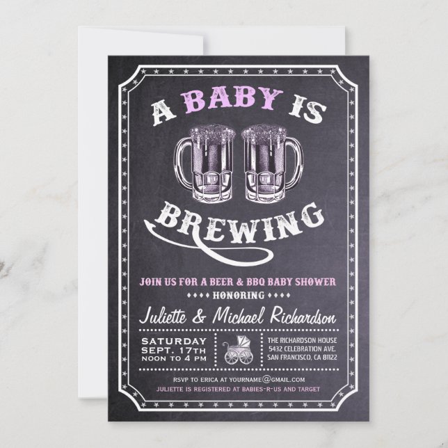 "A Baby is Brewing" Einladungen zur Kinderdusche ( (Vorderseite)