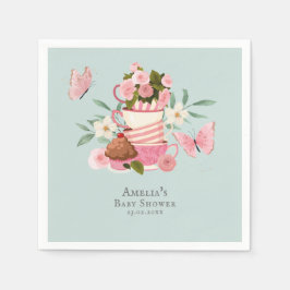A Baby is brewing garden tea party Baby shower Serviette