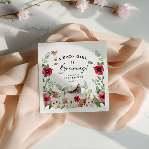 "A Baby is Brewing" Nachmittagstee Babydusche Serviette