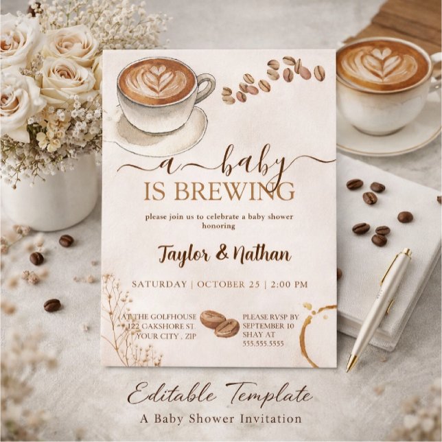 a baby prepares a baby shower invitation (Créateur téléchargé)