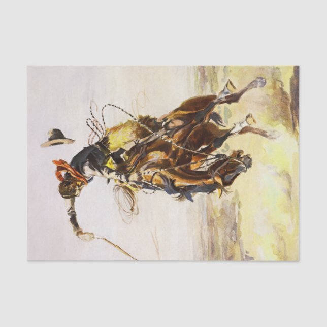 "A Bad Hoss" von Charles M. Russell Seidenpapier (Vorderseite)