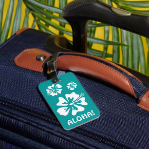 À Bagage Aloha étiquette bagages avec des fleurs d'Hibiscus