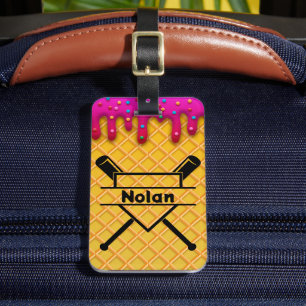 À Bagage Déchets de crème glacée de baseball étiquette de s