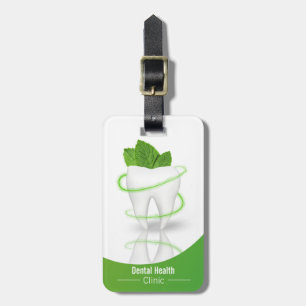 À Bagage Dental Médicale Mint Leaf Tooth - étiquette de bag