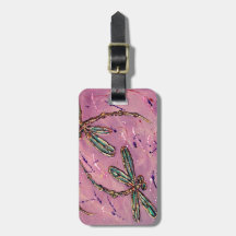 Dragonfly Flit Pink Fizz Étiquette de bagages pers
