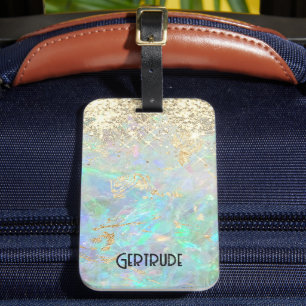 À Bagage étiquette de bagages opale pour gemstone fausse pa