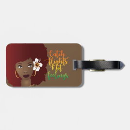 À Bagage Étiquette de bagages Red Afro - Vol sans sentiment