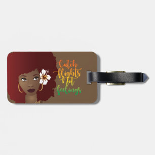 À Bagage Étiquette de bagages Red Afro - Vol sans sentiment