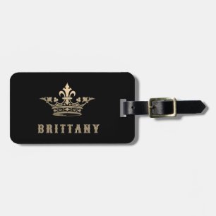 À Bagage Étiquette de couronne en or intégrée avec bracelet