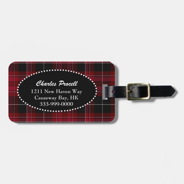 À Bagage Étiquette de la Fierté du Pays de Galles Tartan (Devant horizontal)