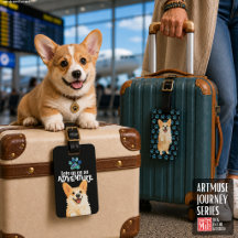 étiquette de valise corgi DENNY - Série de voyage