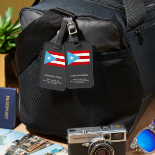 À Bagage Étiquette de voyage avec drapeau de Porto Rico I