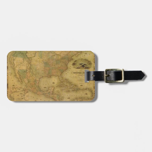 À Bagage Étiquette des bagages de carte des États-Unis (Devant horizontal)