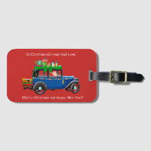 À Bagage Étiquette des bagages de la route de Noël