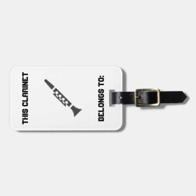 À Bagage Étiquette d'identification de clarinette (Devant horizontal)