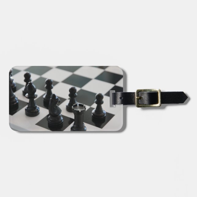 À Bagage Étiquette du tableau d'échecs et des pièces de mon (Devant horizontal)