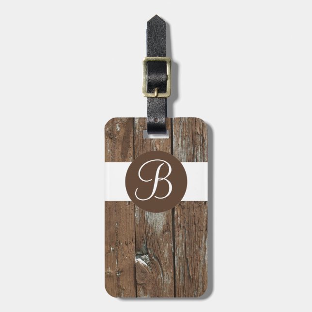 À Bagage Étiquette faite sur commande en bois rustique de (Devant Vertical)