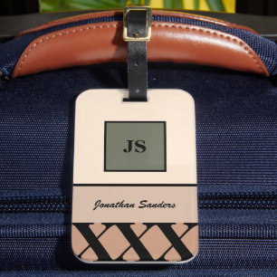 À Bagage Étiquette Masculine monogramme Neutre