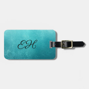 À Bagage Étiquette Monogramme en acrylique bleu sous-marin