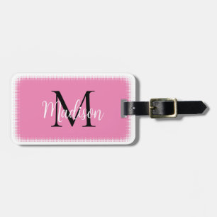À Bagage Étiquette Monogramme Nom personnalisé initial Pink