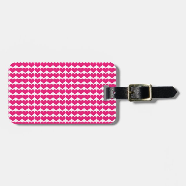 À Bagage Étiquette Motif Pink Coeur mignon (Devant horizontal)