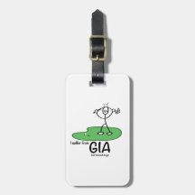 Étiquette personnalisée de sac de golf