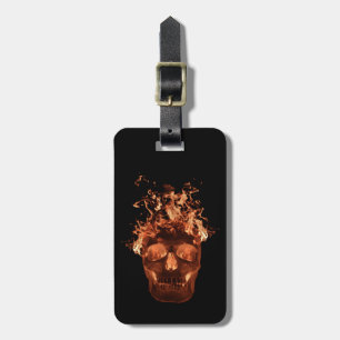 À Bagage Étiquette personnalisée pour le crâne de la flamme