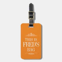 Nom personnalisé | Étiquette bagages Monogramme