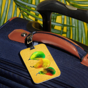 À Bagage Pear art mignon aquarelle étiquette de bagages