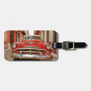 À Bagage Voiture dans les rues de La Havane, Cuba étiquette