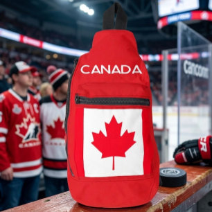À Bandoulière CANADA. Drapeau canadien. Patriotique. Sac banane