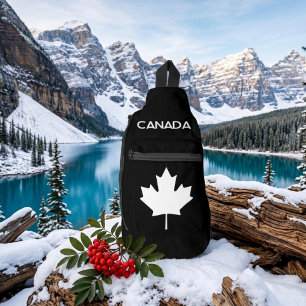 À Bandoulière CANADA. Drapeau canadien. Sac banane patriotique