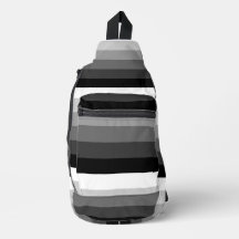Sac banane - Rayures Noir Blanc Gris