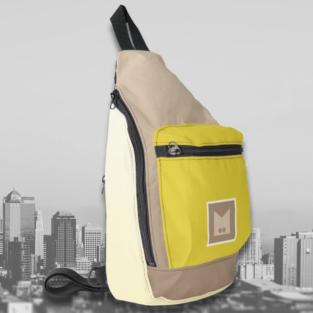 À Bandoulière Sac carrossable beige jaune blanc croix (Créateur téléchargé)
