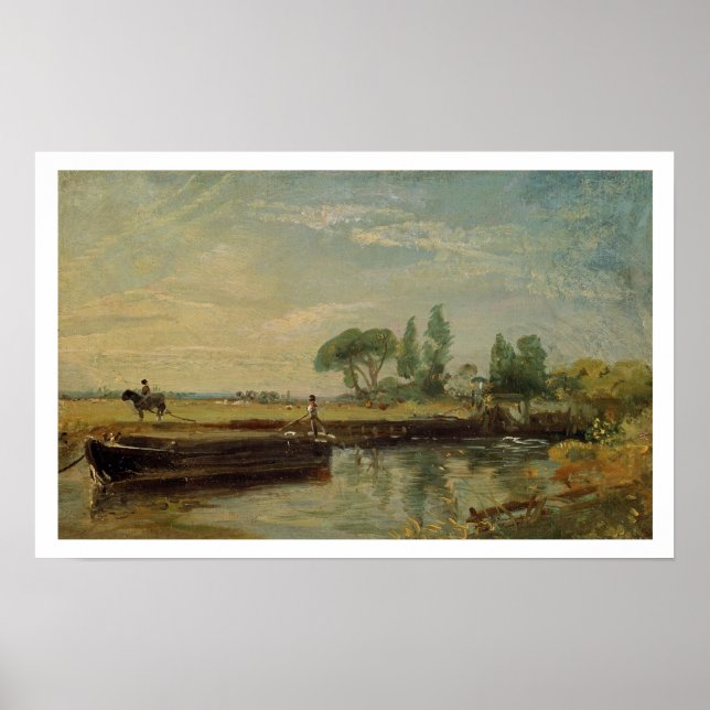 A Barge below Flatford Lock, c.1810 (oil on canvas Poster (Vorne)