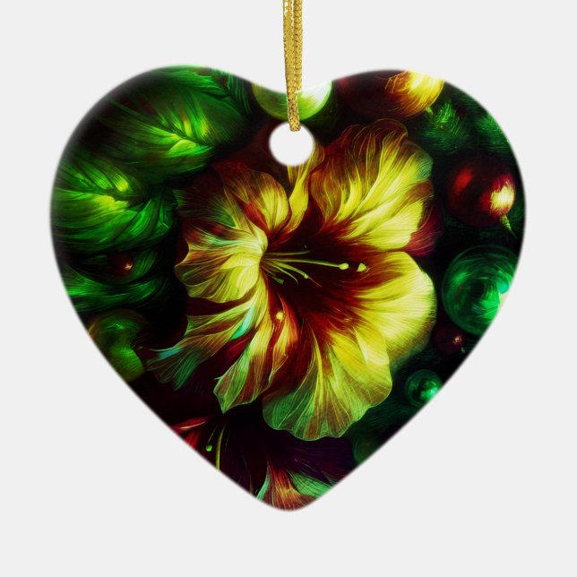 A Beautiful Flower on a Valentine's Day Tree Keramik Ornament (Vorne)