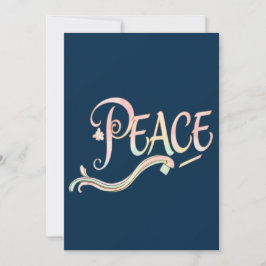 A beautiful, flowing script of the word "Peace" fe Einladung