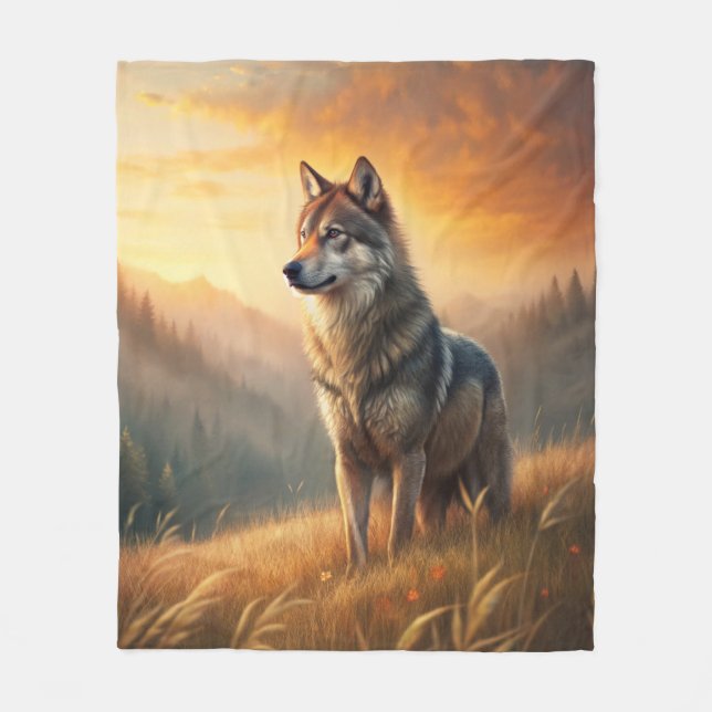 A Beautiful Forest Wolf Fleecedecke (Vorderseite)