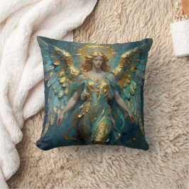 A Beautiful Gold and Turquoise Angel  Kissen