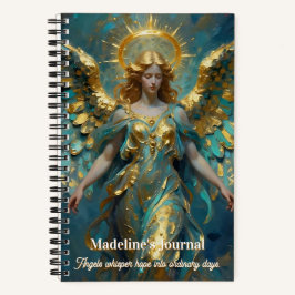 A Beautiful Gold and Turquoise Angel  Notizbuch