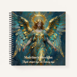A Beautiful Gold and Turquoise Angel Personalized Notizbuch