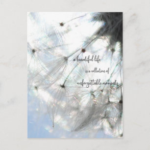 a beautiful life ... sprü che Löwenzahn Samen Postkarte