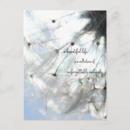 a beautiful life ... sprü che Löwenzahn Samen Postkarte