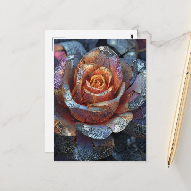 A Beautiful Rose Flower Postkarte (Vorderseite/Rückseite Beispiel)