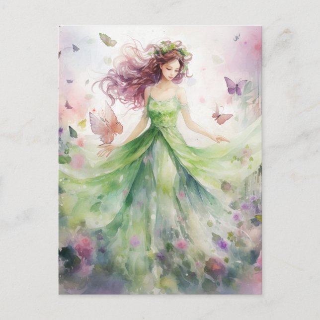 A Beautiful Spring Fairy Postkarte (Vorderseite)