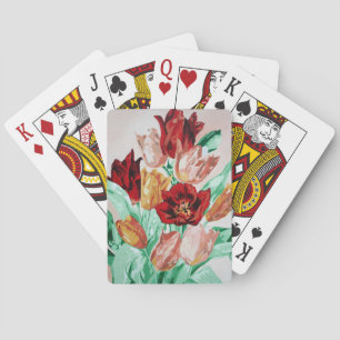 A Beautifully Bold Floral Bouquet of Tulips Spielkarten