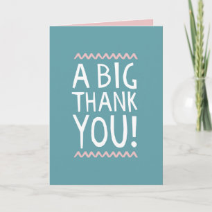 A big thank you card trendy typographic pastel karte