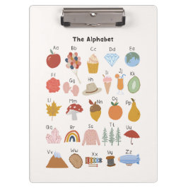 A bis Z Alphabet mit Bildern Klemmbrett